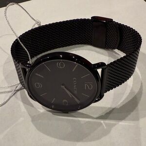 Coach Black Unisex Mesh Strap watch